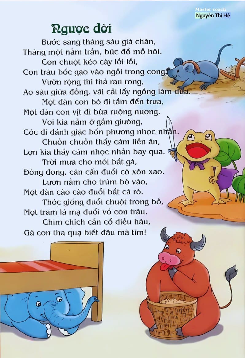 các bài thơ đồng dao cho bé